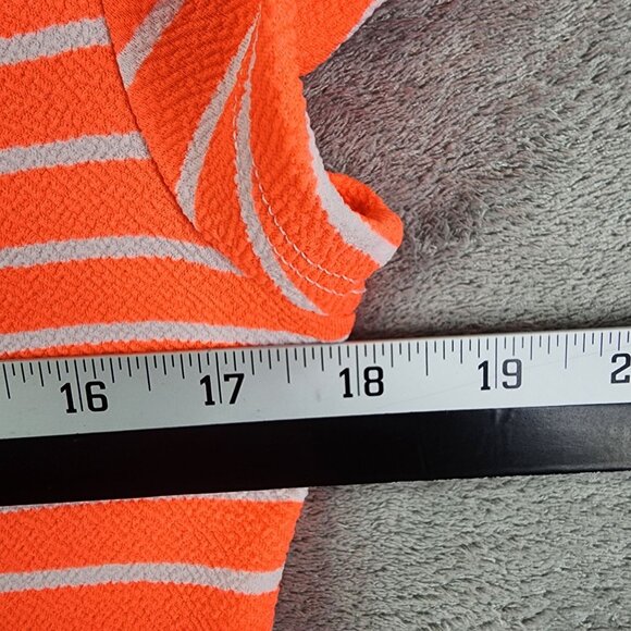 Women's Orange Bobbie Brooks Ladies Dress White Striped Short Sleeve Size S - Picture 9 of 11